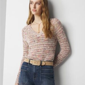 White House Black Market Multicolor V-Neck Sweater